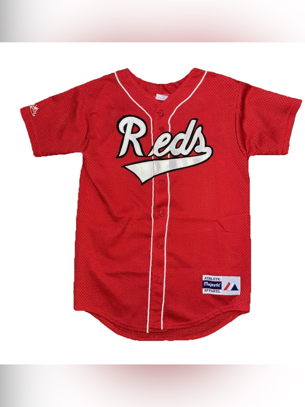 Vintage Majestic Cincinnati Reds MLB Baseball Jersey Button Large Blank Made USA